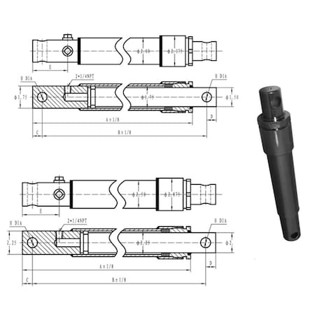 Aftermarket 2530 New 2500 PSI Cylinder Fits Hercules Snow Plow Models HYI40-0616